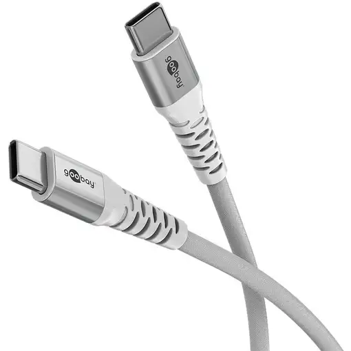 Goobay KAB USB-C (ST-ST) 2m Verbindungskabel Textilmantel White cable USB USB 2.0