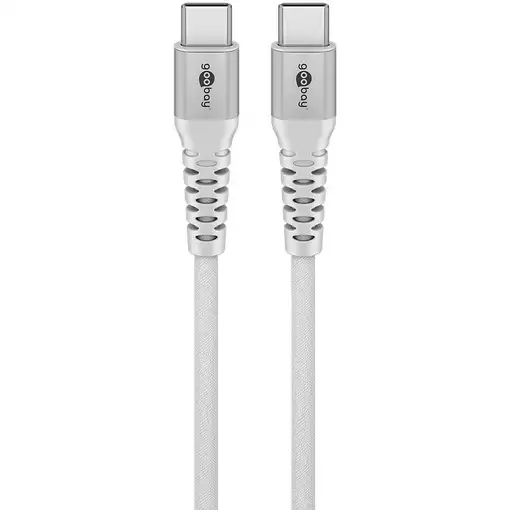 Goobay KAB USB-C (ST-ST) 2m Verbindungskabel Textilmantel White cable USB USB 2.0