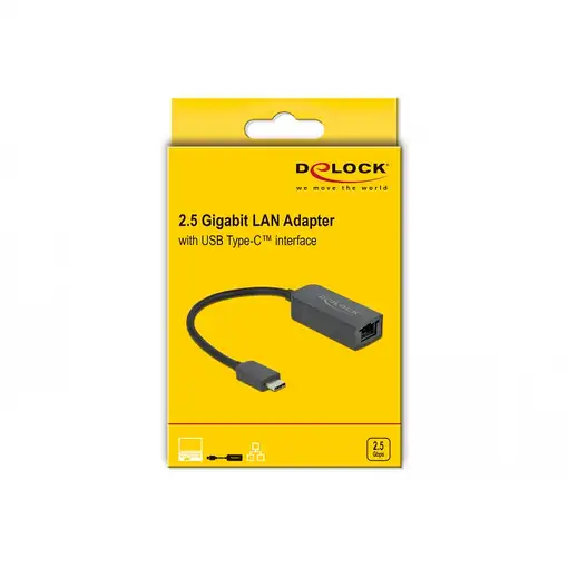 DeLOCK Adaptador USB Type-C macho a 2,5 Gigabit LAN compacto