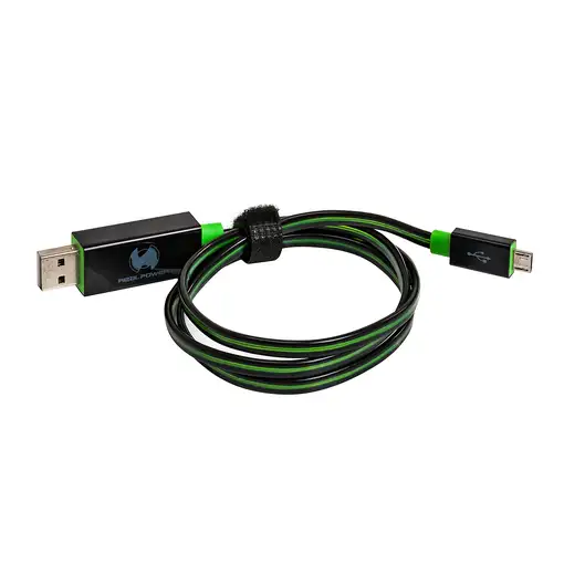 RealPower USB A/Micro-USB B 0.75m cable USB USB 2.0 0,75 m Negro, Verde
