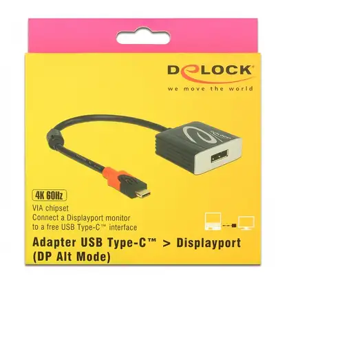 DeLOCK 63312 Adaptador gráfico USB 4096 x 2160 Pixeles Negro