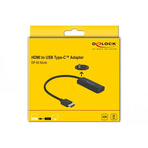 DeLOCK Adaptador HDMI-A macho a USB Type-C hembra (DP Alt Mode) 4K 60 Hz