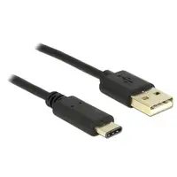 DeLOCK 2m, USB2.0-A/USB2.0-C cable USB USB A USB C Negro