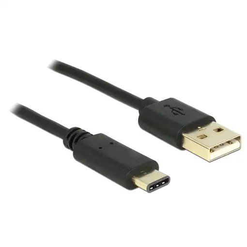 DeLOCK 2m, USB2.0-A/USB2.0-C cable USB USB A USB C Negro
