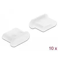 DeLOCK Cubierta antipolvo para USB Type-C hembra sin agarre 10 piezas en blanco