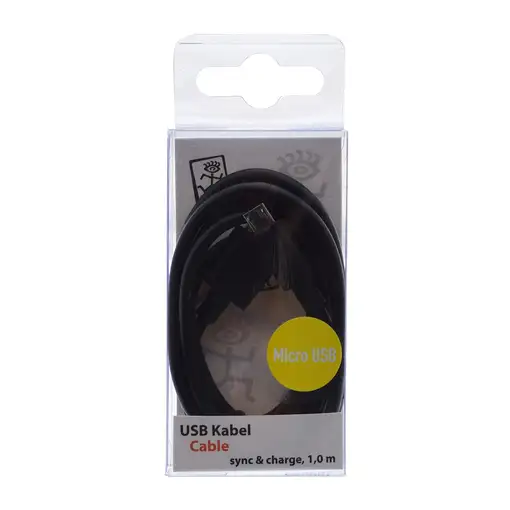 2GO 795201 cable USB 1 m USB B Micro-USB B Negro
