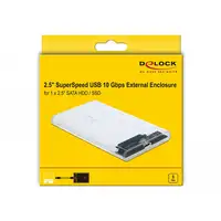 DeLOCK Carcasa externa para SATA HDD/SSD de 2.5″ con SuperSpeed USB 10 Gbps (USB 3 DeLOCK Carcasa externa para SATA HDD/SSD de 2.5″ con SuperSpeed USB 10 Gbps (USB 3