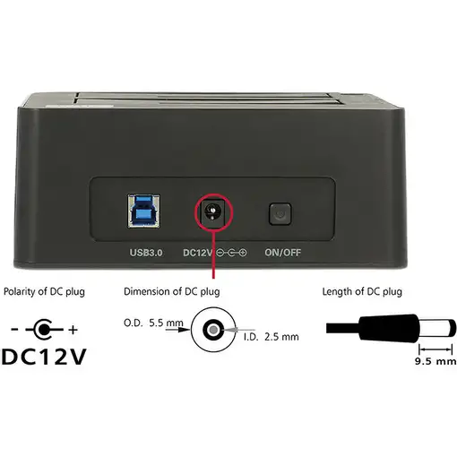 DeLOCK 62661 base de conexión para disco duro USB 3.2 Gen 1 (3.1 Gen 1) Type-B Neg