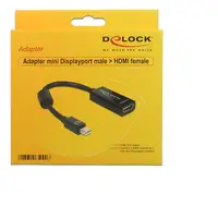 DeLOCK Adapter mini Displayport / HDMI 0,18 m HDMI tipo A (Estándar) Negro