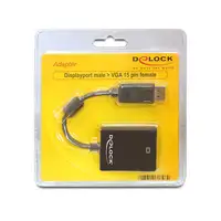 DeLOCK 61848 adaptador de cable de vídeo 0,125 m VGA (D-Sub) DisplayPort Negro