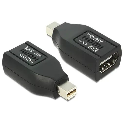 DeLOCK 65552 cambiador de género para cable mini Displayport HDMI Negro