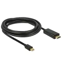 DeLOCK 83700 adaptador de cable de vídeo 3 m HDMI Mini DisplayPort Negro