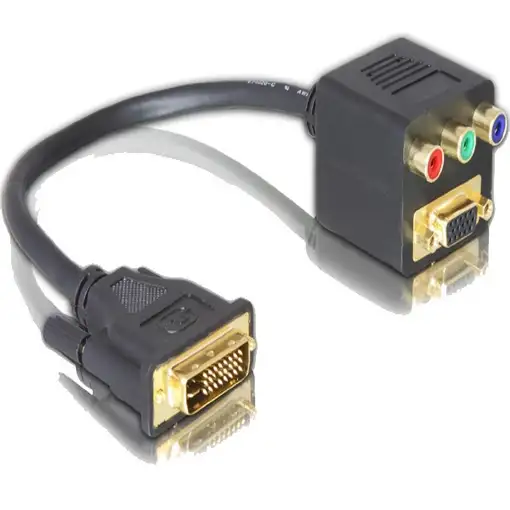 DeLOCK Adapter DVI29 male to VGA + 3x Cinch female 0,2 m DVI VGA (D-Sub) + 3 x RCA