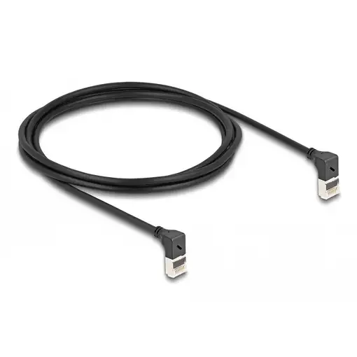 DeLOCK Cable de red RJ45 Cat.6A S/FTP Slim 90° acodado hacia arriba/hacia arriba 2