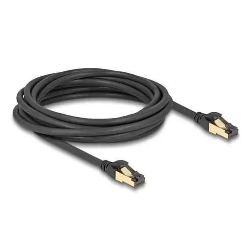 DeLOCK Cable de red RJ45 Cat.6A macho a macho S/FTP negro, 5 m, con cable Cat.7 br