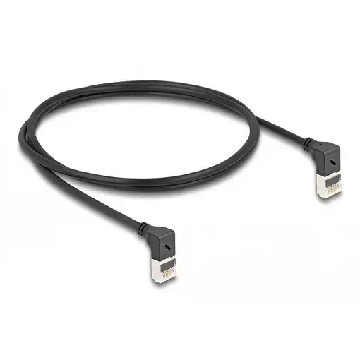 DeLOCK Cable de red RJ45 Cat.6A S/FTP Slim 90° acodado hacia arriba/hacia arriba 1
