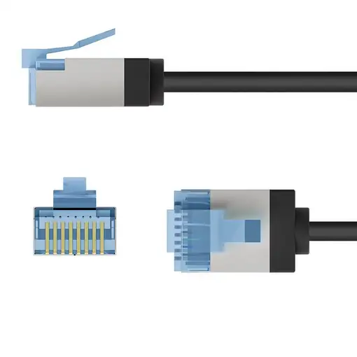 Goobay 74318 cable de red Negro 1 m Cat6a U/FTP (STP)