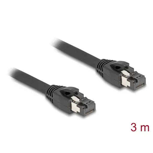 DeLOCK Cable de red RJ45 Cat.8.1 S/FTP, 3 m hasta 40 Gbps, negro