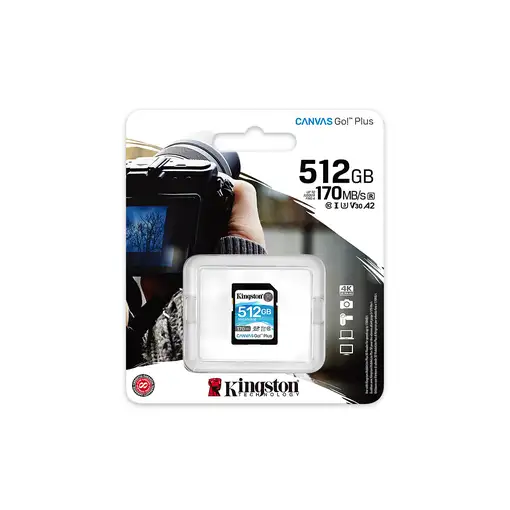 Kingston Technology Canvas Go! Plus Tarjeta SDXC Canvas Go Plus 170R C10 UHS-I U3
