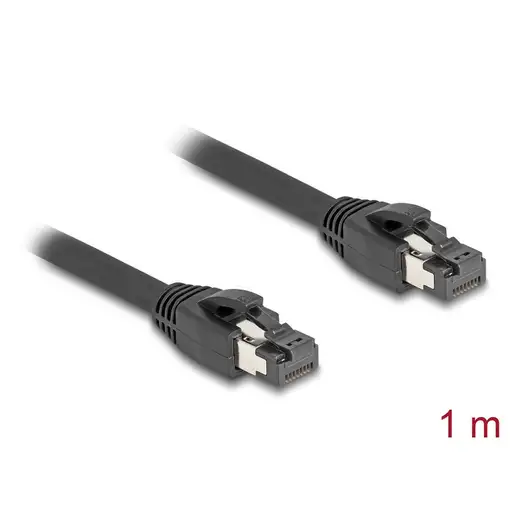 DeLOCK Cable de red RJ45 Cat.8.1 S/FTP, 1 m hasta 40 Gbps, negro