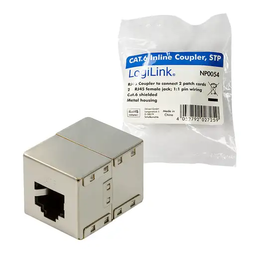 LogiLink NP0054 cambiador de género para cable RJ45 Gris