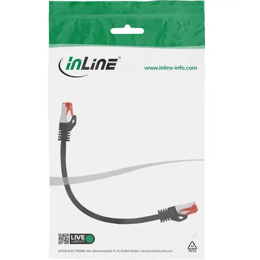 InLine 4043718036448 cable de red Negro 0,3 m Cat6 S/FTP (S-STP)