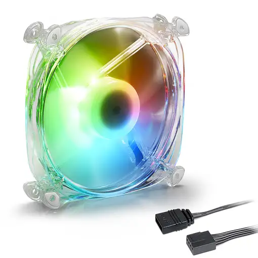 Sharkoon Shark Disc PWM Carcasa del ordenador Ventilador 12 cm Transparente 1 piez