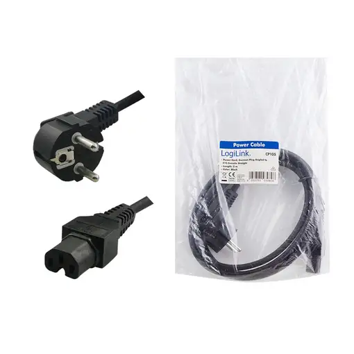 LogiLink CP105 cable de transmisión Negro 2 m CEE 7/7 C15 acoplador