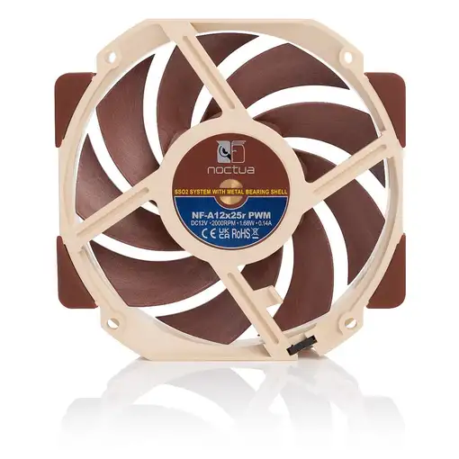 Noctua NF-A12X25R PWM Carcasa del ordenador Ventilador 12 cm Beige, Marrón
