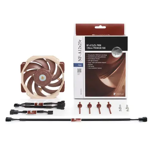 Noctua NF-A12X25R PWM Carcasa del ordenador Ventilador 12 cm Beige, Marrón
