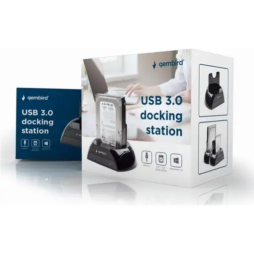 Gembird HD32-U3S-2 base de conexión para disco duro Negro