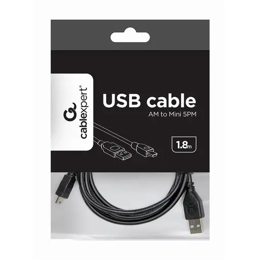 Gembird 1.8m USB 2.0 A/mini-USB M cable USB 1,8 m USB A Mini-USB B Negro