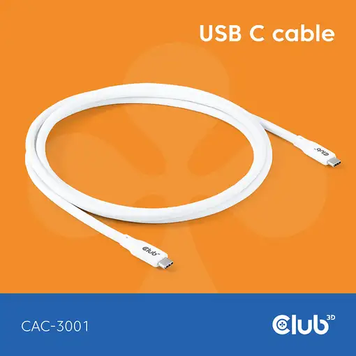 CLUB3D Cable USB C blanco
