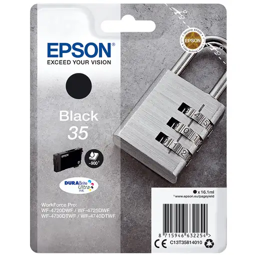 Epson Padlock Singlepack Black 35 DURABrite Ultra Ink Epson Padlock Singlepack Black 35 DURABrite Ultra Ink