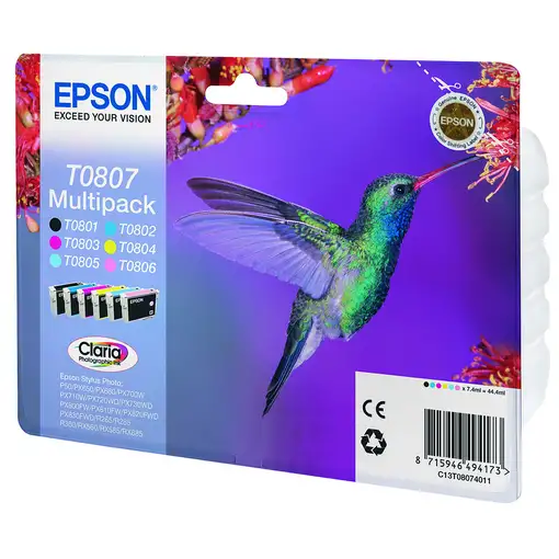 Epson Hummingbird Multipack T0807 6 colores