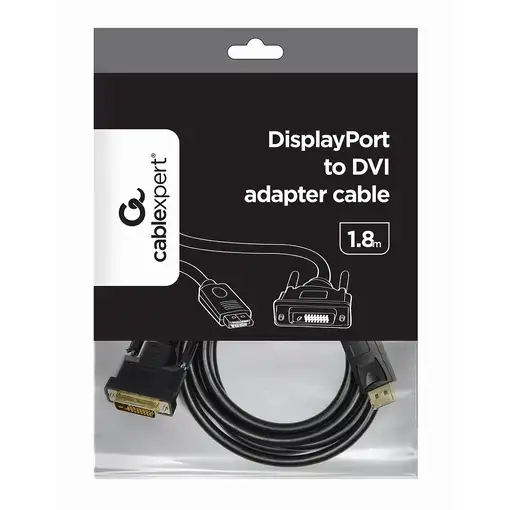 Gembird CC-DPM-DVIM-6 adaptador de cable de vídeo 1,8 m DisplayPort DVI Negro