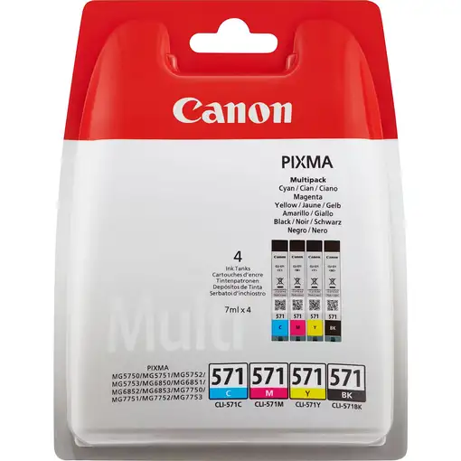 Canon CLI-571 Multipack cartucho de tinta 4 pieza(s) Original Negro, Cian, Magenta