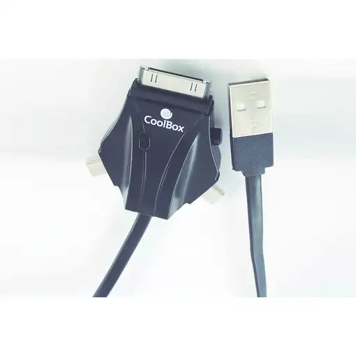 CoolBox ACD 301 cable USB 1 m microUSB/miniUSB/Apple iPhone Negro