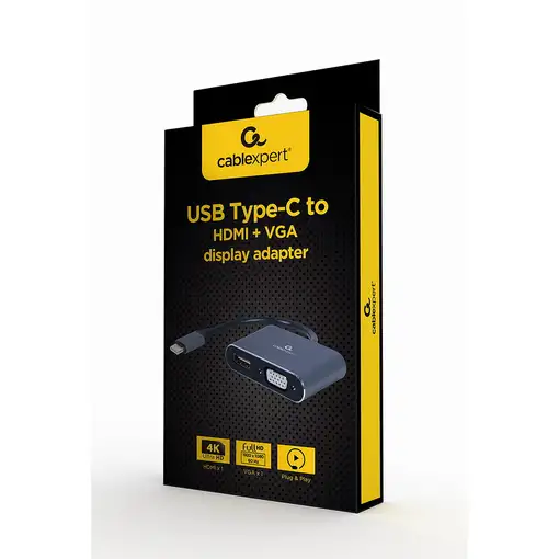 Cablexpert A-USB3C-HDMIVGA-01 Adaptador gráfico USB Gris