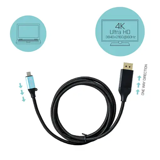 i-tec USB-C DisplayPort Cable Adapter 4K / 60 Hz 200cm