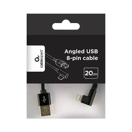 Gembird CC-USB2-AMLML-0.2M cable de conector Lightning 0,2 m Negro