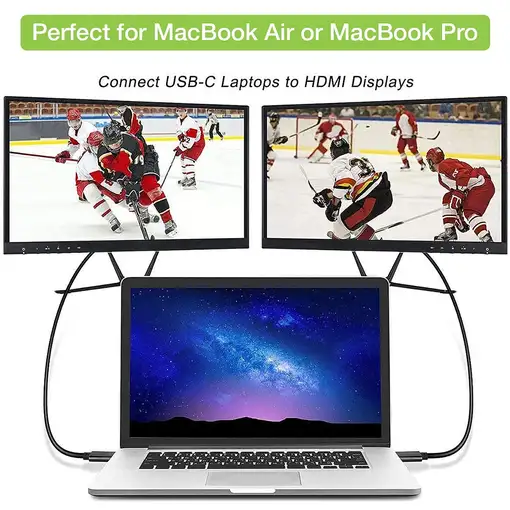 Techly IADAP USBC-HDMI2TY Adaptador gráfico USB 3840 x 2160 Pixeles Negro