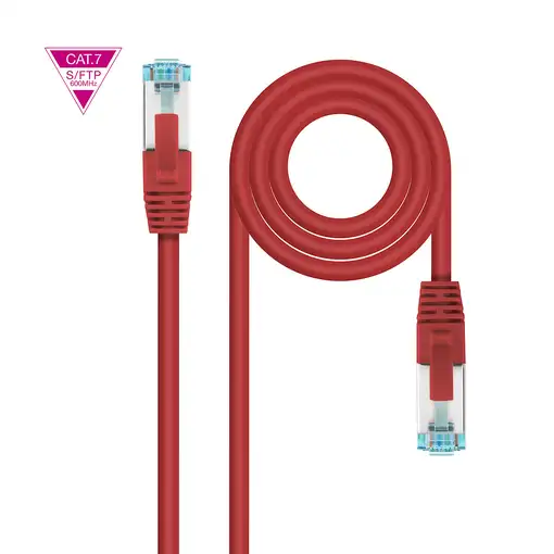 Nanocable Cable de Red Cat.7 600MHZ LSZH SFTP PIMF AWG26, Rojo, 2 m
