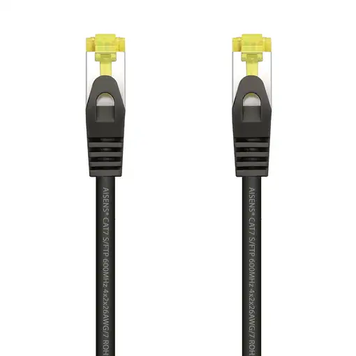 AISENS Cable De Red Latiguillo RJ45 LSZH Cat.7 600 MHz S/FTP PIMF AWG26, Negro, 0.