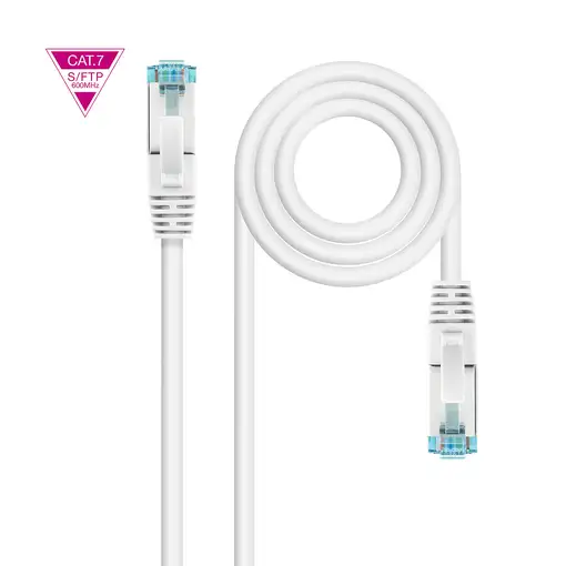 Nanocable Cable de Red Cat.7 600MHZ LSZH SFTP PIMF AWG26, Blanco, 30 cm