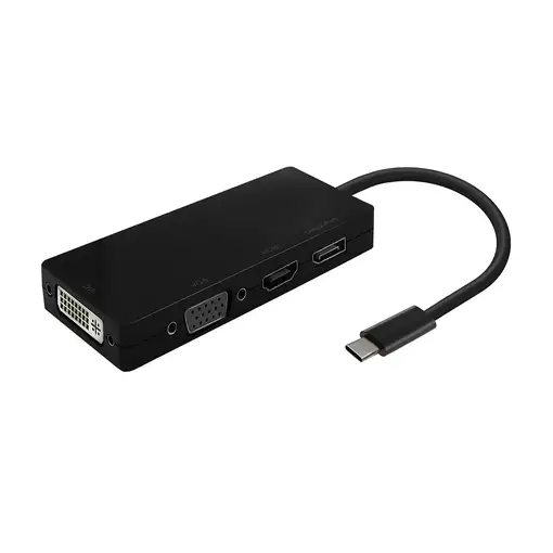 AISENS Conversor USB-C A DP/DVI/HDMI/VGA, USB-C/M-DP/H-DVI/H-HDMI/H-Vga/H, Negro,