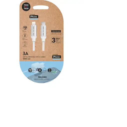 TECH ONE TECH TEC2203 cable de conector Lightning 1 m Blanco