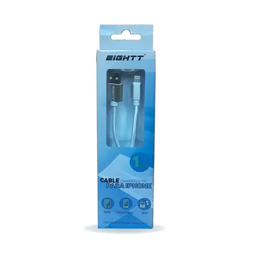Eightt ECI-2S cable de conector Lightning 1 m Plata