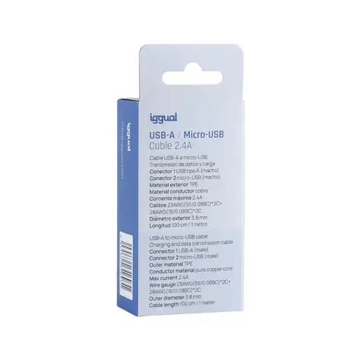 iggual IGG316931 cable USB USB 2.0 1 m USB A Micro-USB A Blanco
