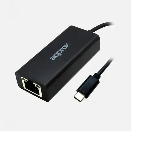 Approx APPC43 cambiador de género para cable USB Type-C RJ-45 Negro